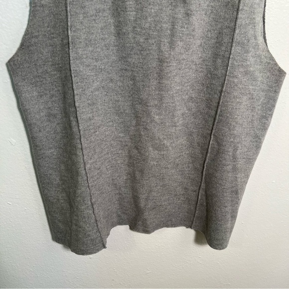 Zara Sleeveless Turtleneck Sweater Top Gray L - Picture 4 of 12